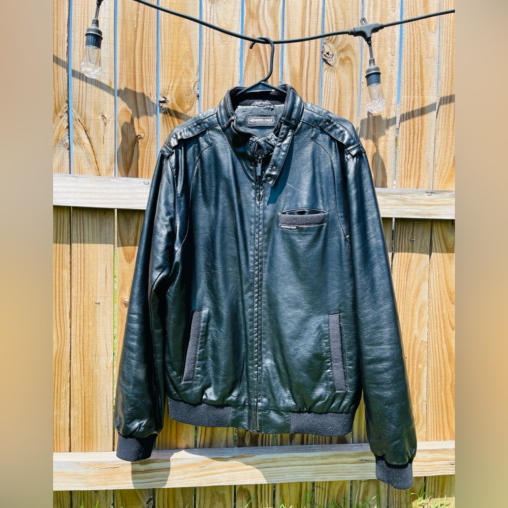 Members Only Faux Leather racing Jacket